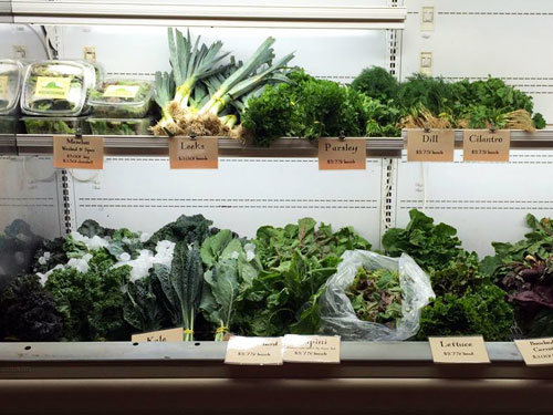 The Farm at Miller's Crossing organic vegetables for sale at the Barn